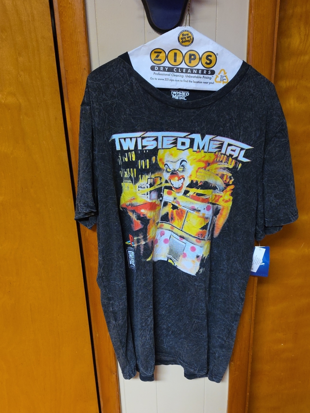 Twisted Metal Black Tee with Yellow & Red Clown Graphic